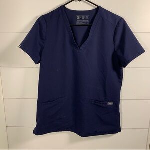 FIGS LOT OF 2 Scrubs Tops‎ Women Sz S Casma Blue 3 Pocket FW1100 Nursing READ
